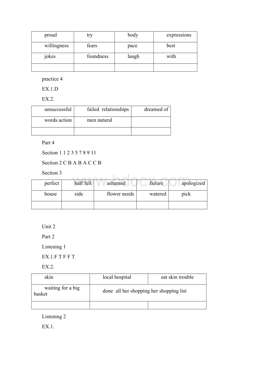 新编大学英语视听说教程第二册听力答案全Word文档格式.docx_第2页