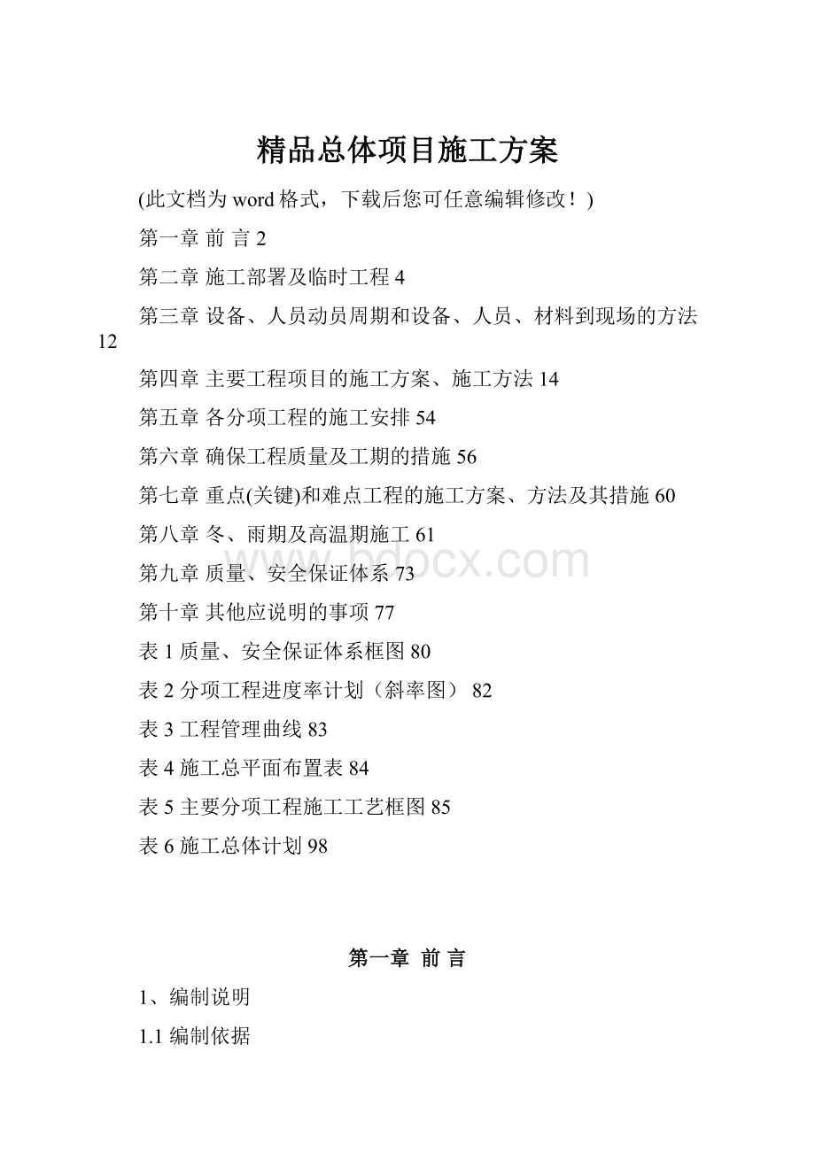 精品总体项目施工方案.docx