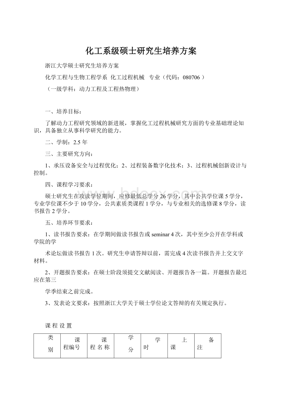 化工系级硕士研究生培养方案.docx