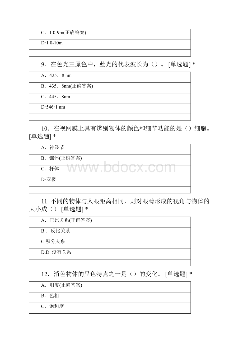 第二章印刷色彩知识试题及答案文档格式.docx_第3页