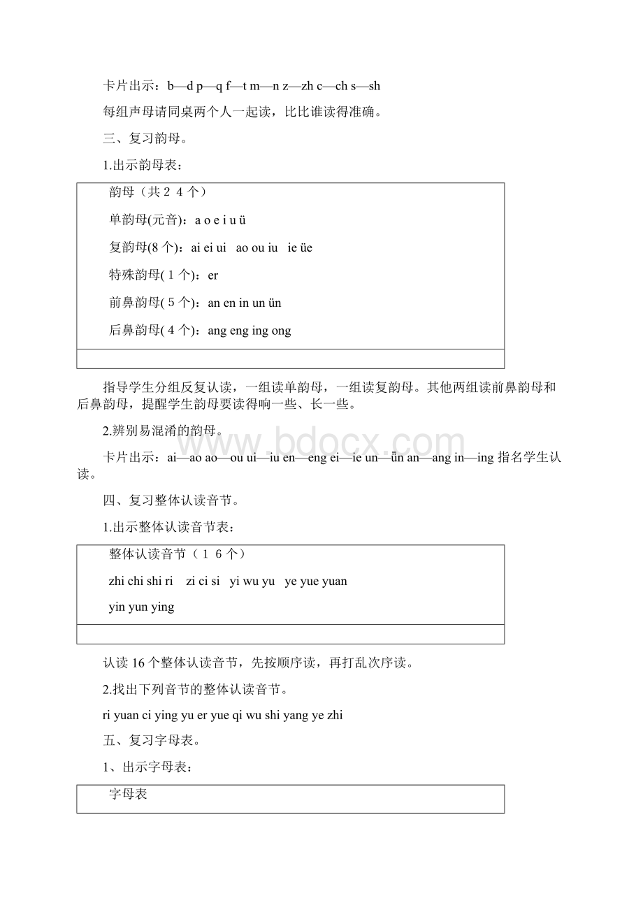 小学语文六年级毕业班汉语拼音复习课案例设计教学内容.docx_第2页