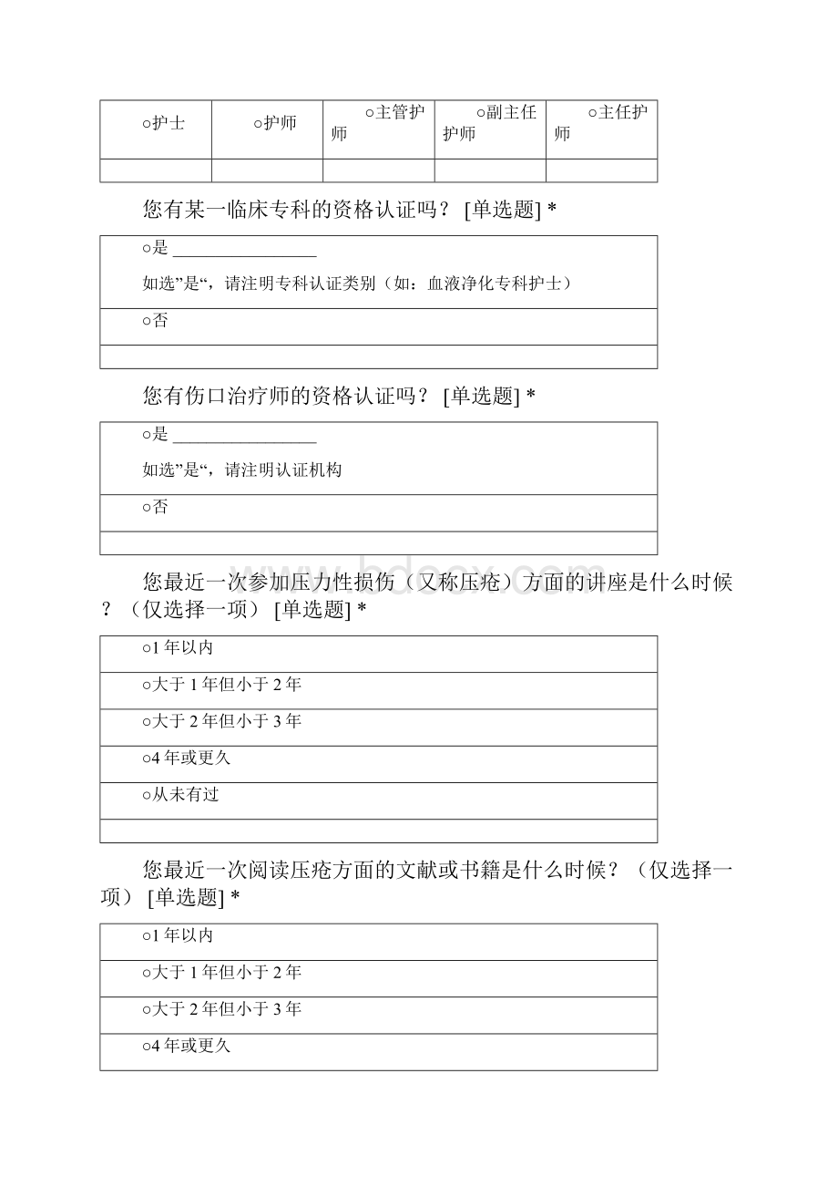 临床护士压力性损伤知识水平测试问卷.docx_第2页