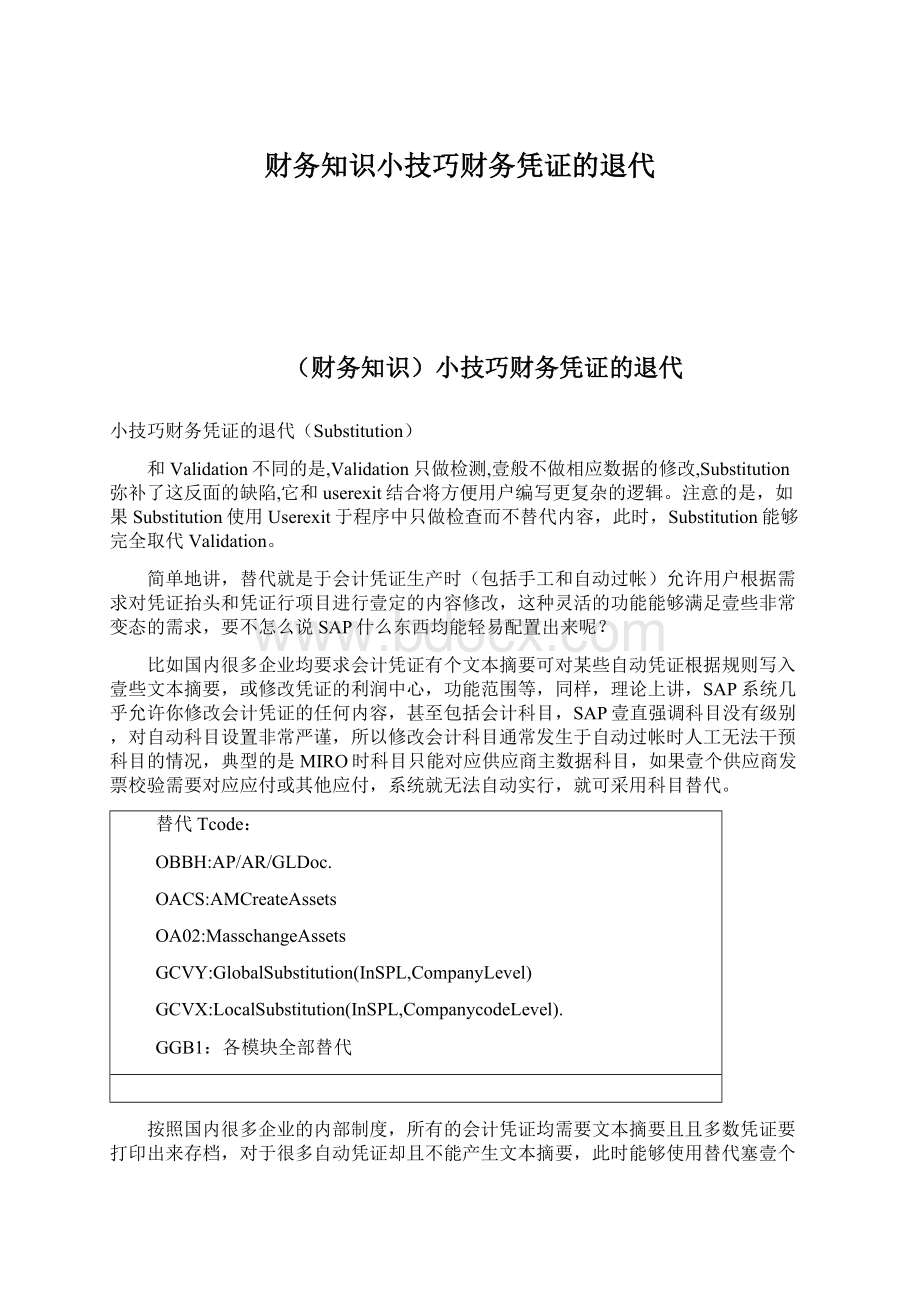 财务知识小技巧财务凭证的退代.docx_第1页