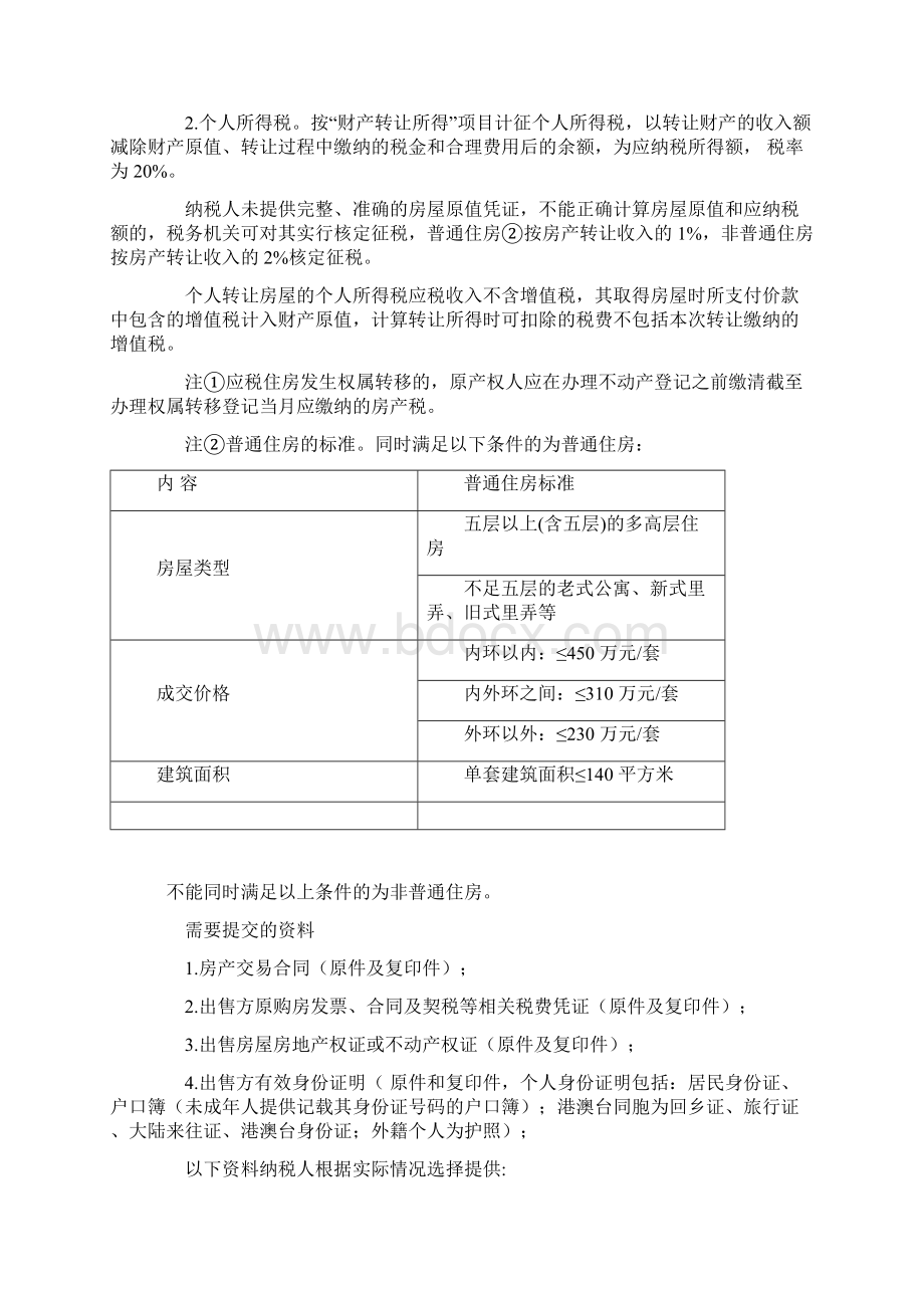 上海市个人出售房屋接受赠与及继承房屋的税收政策大全Word格式.docx_第3页