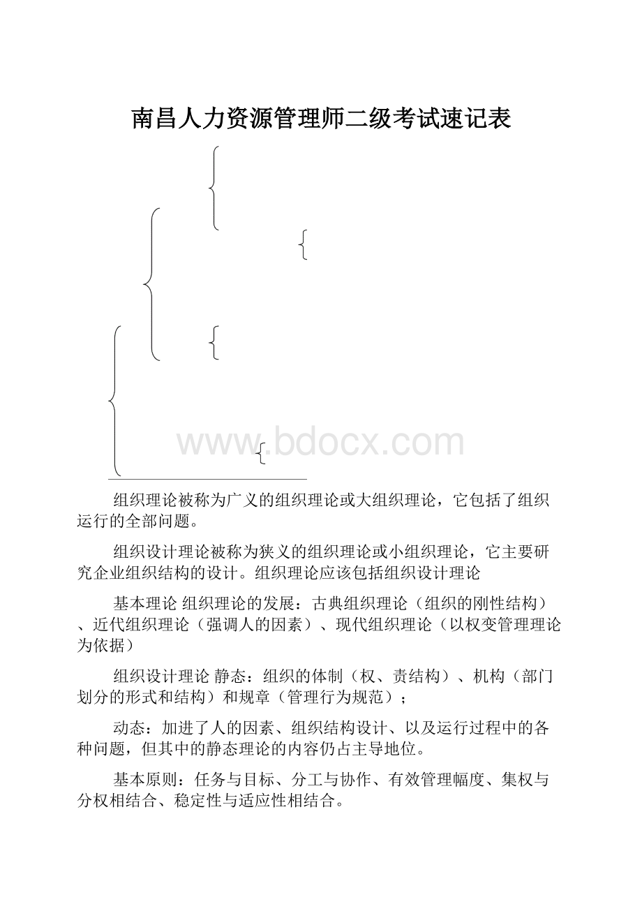 南昌人力资源管理师二级考试速记表.docx_第1页