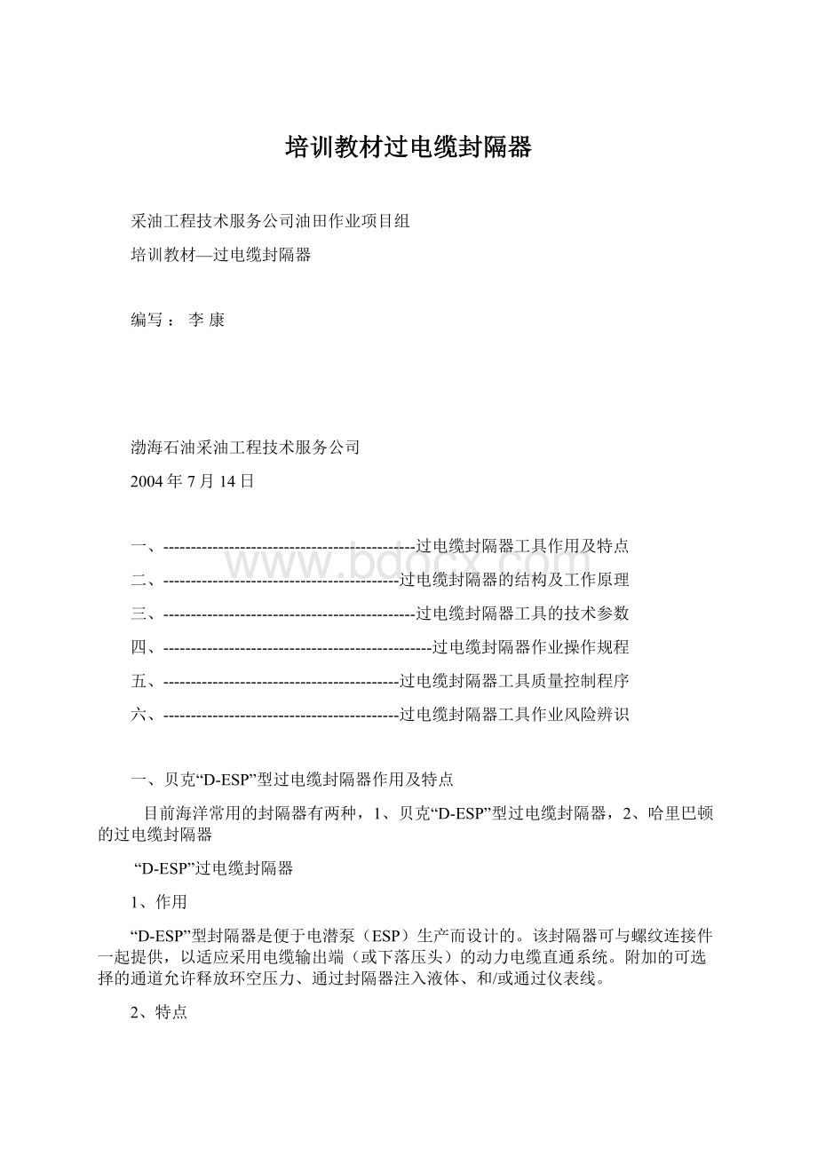 培训教材过电缆封隔器.docx_第1页