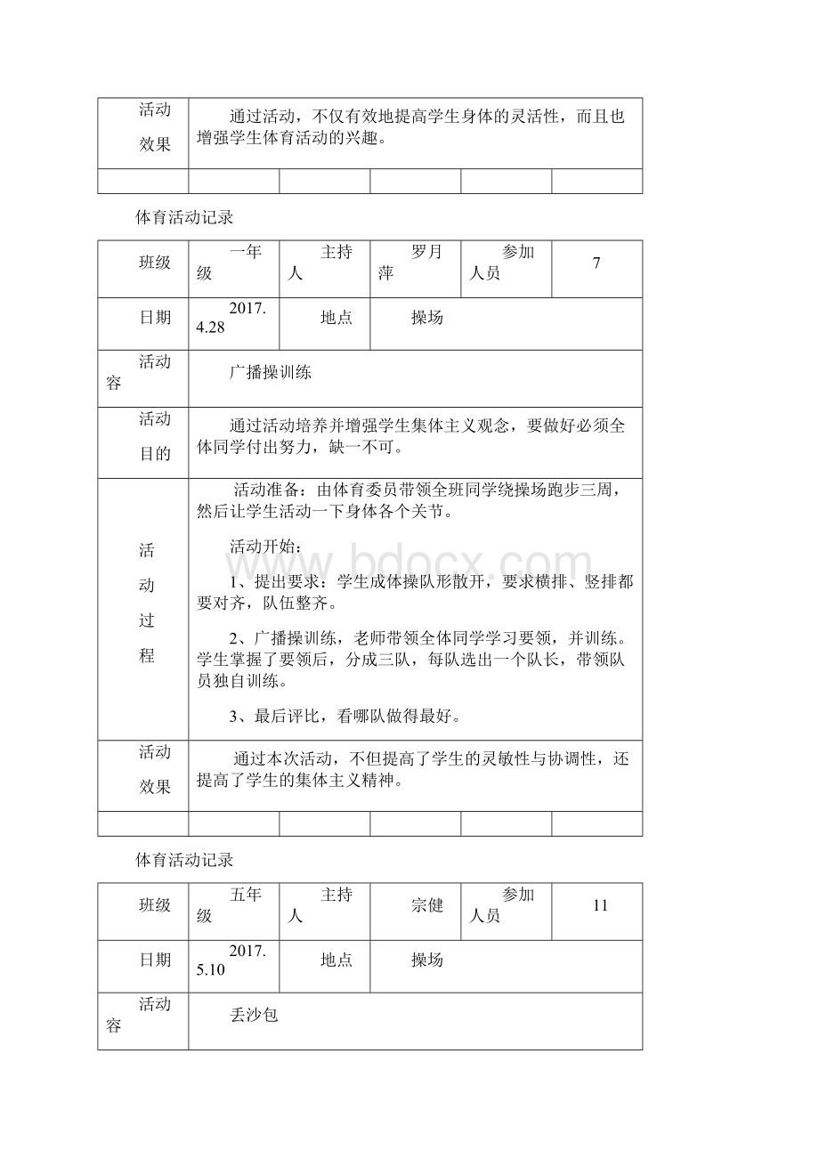 阳光体育活动记录文本.docx_第3页