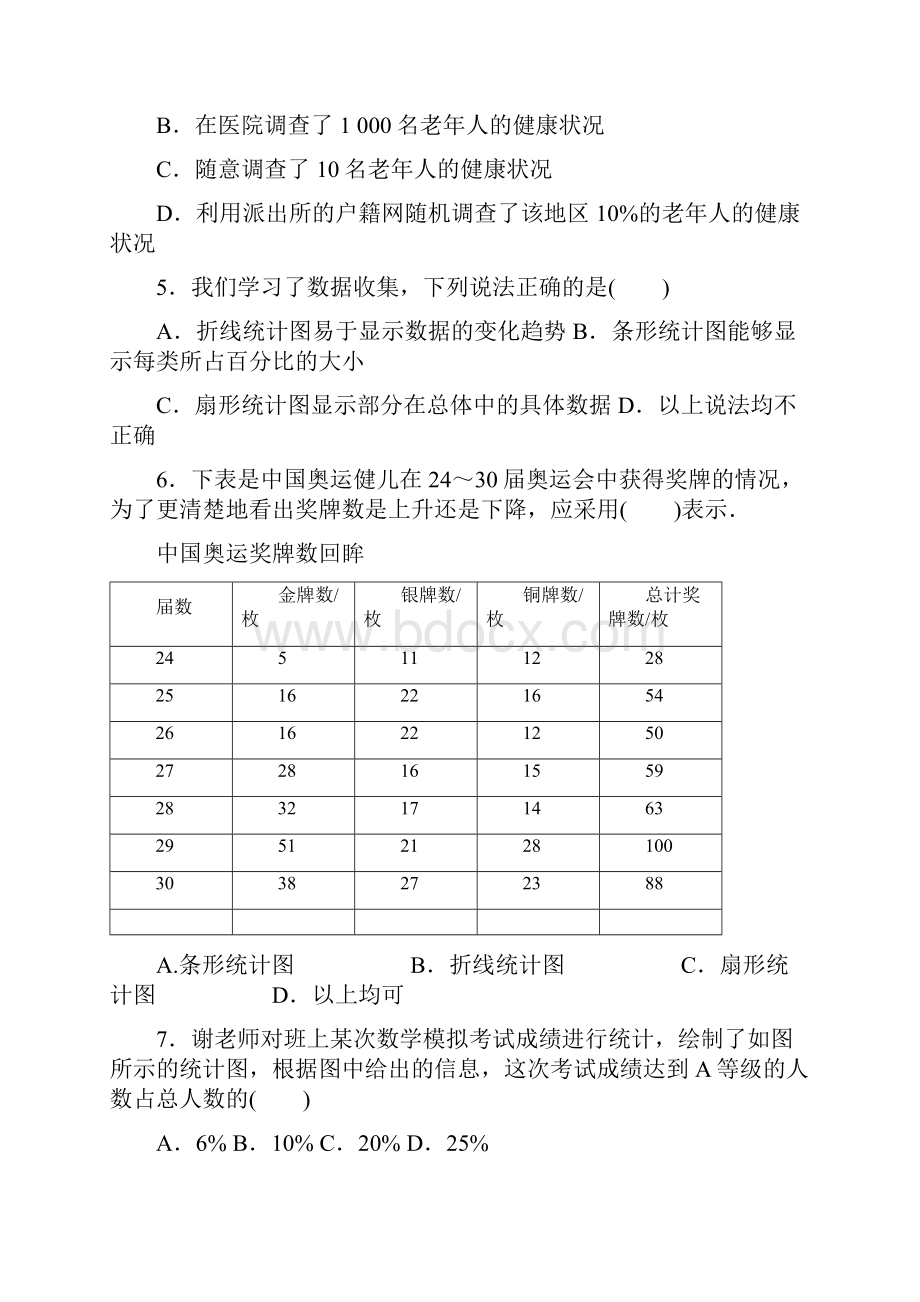 学年最新沪科版七年级数学上册《数据的收集与整理》单元达标检测及答案解析精编试题Word格式文档下载.docx_第2页