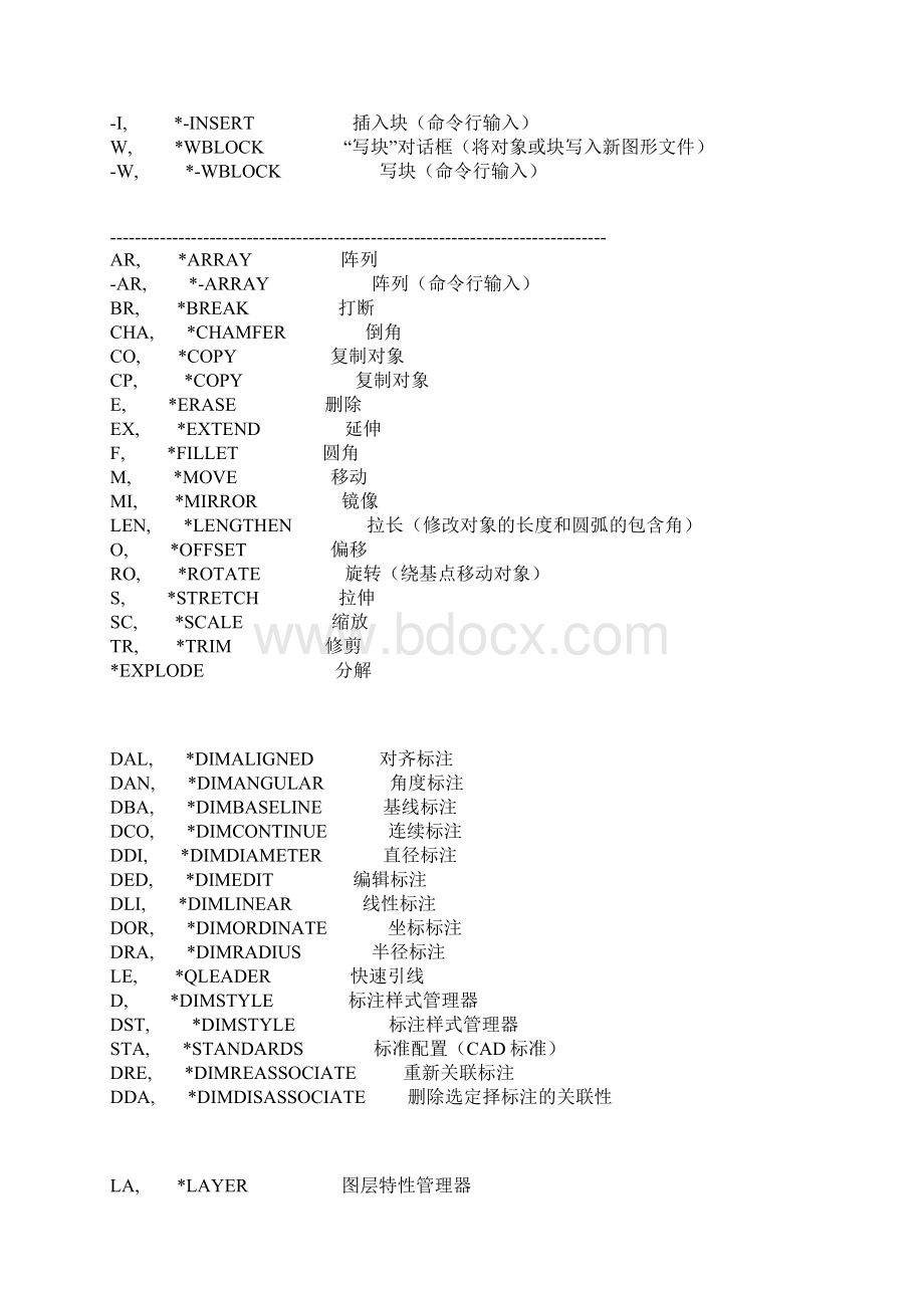 CAD指令大全Word文档格式.docx_第2页