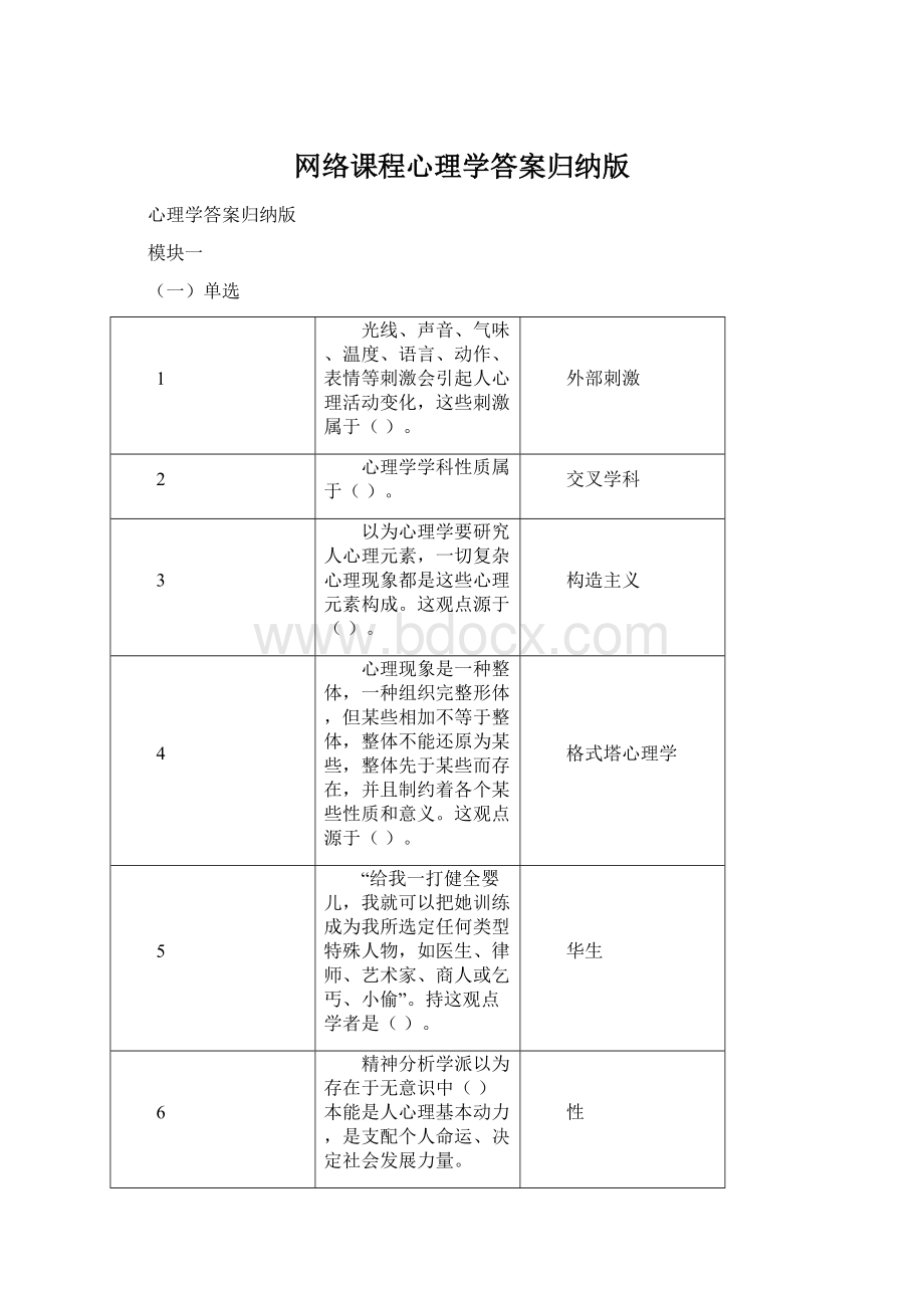 网络课程心理学答案归纳版.docx