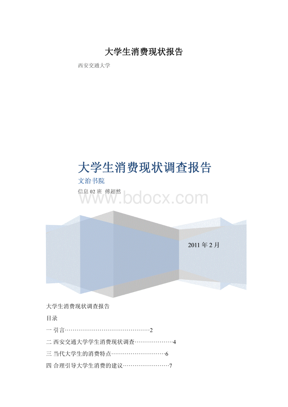 大学生消费现状报告Word格式.docx