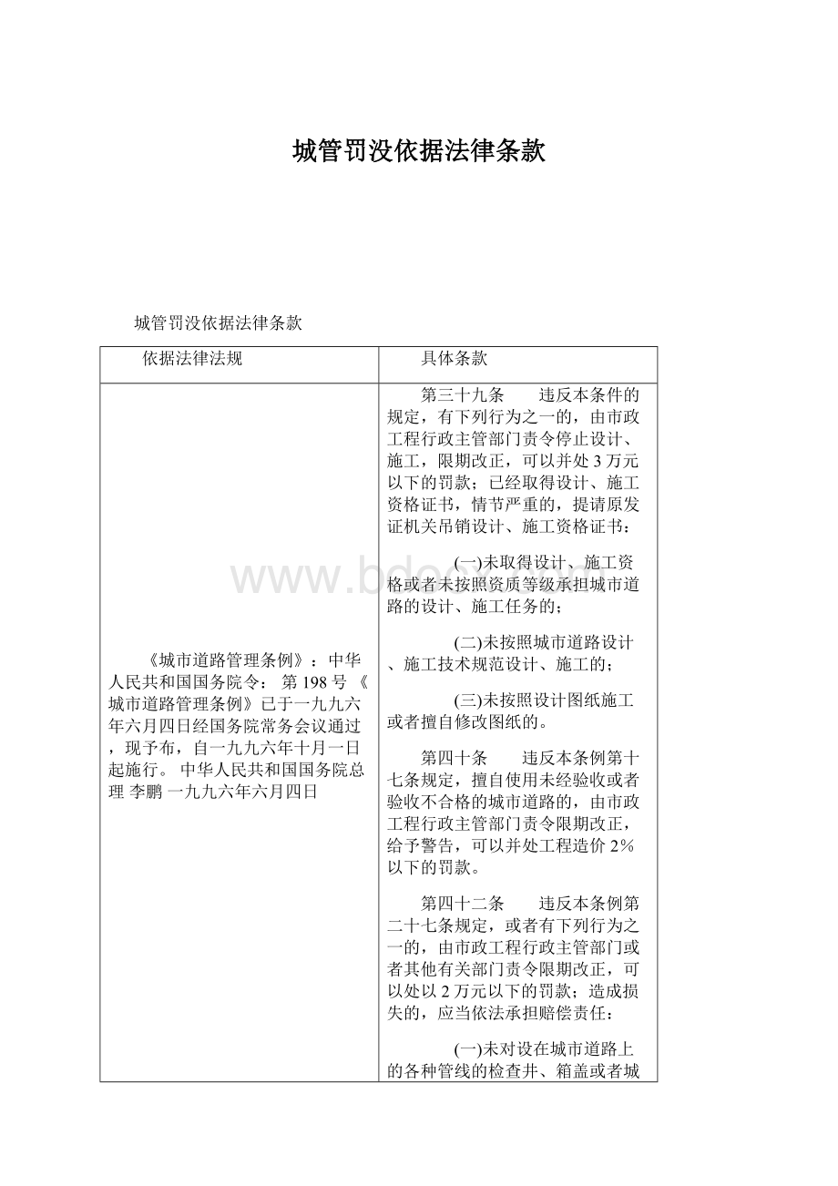 城管罚没依据法律条款.docx