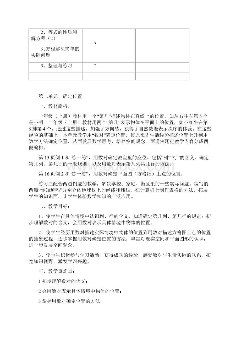 小学数学四年级下册单元教材分析Word格式文档下载.docx_第2页