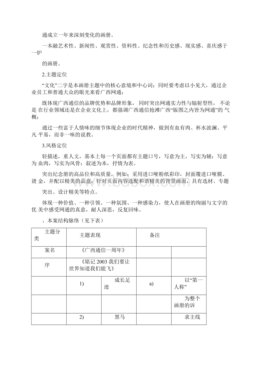 广西网通一周年纪念册策划方案.docx_第2页