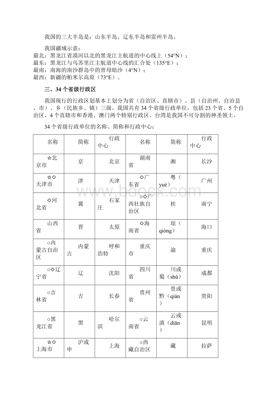 八年级上册地理复习提纲1Word文件下载.docx_第2页