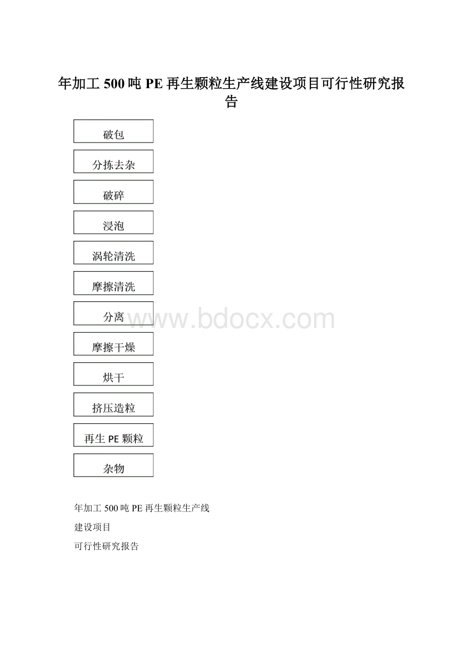 年加工500吨PE再生颗粒生产线建设项目可行性研究报告.docx_第1页