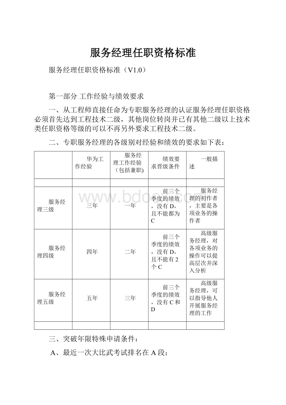 服务经理任职资格标准.docx