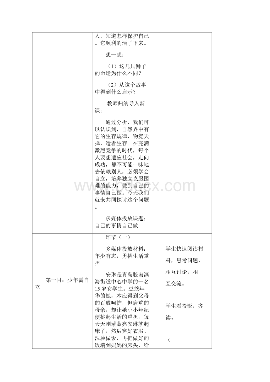 七年级思想品德上册 走自立自强之路教案1 鲁教版.docx_第2页