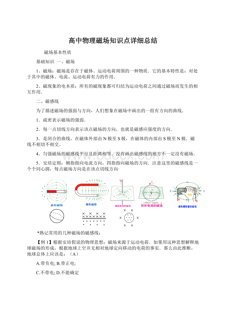 高中物理磁场知识点详细总结Word下载.docx_第1页