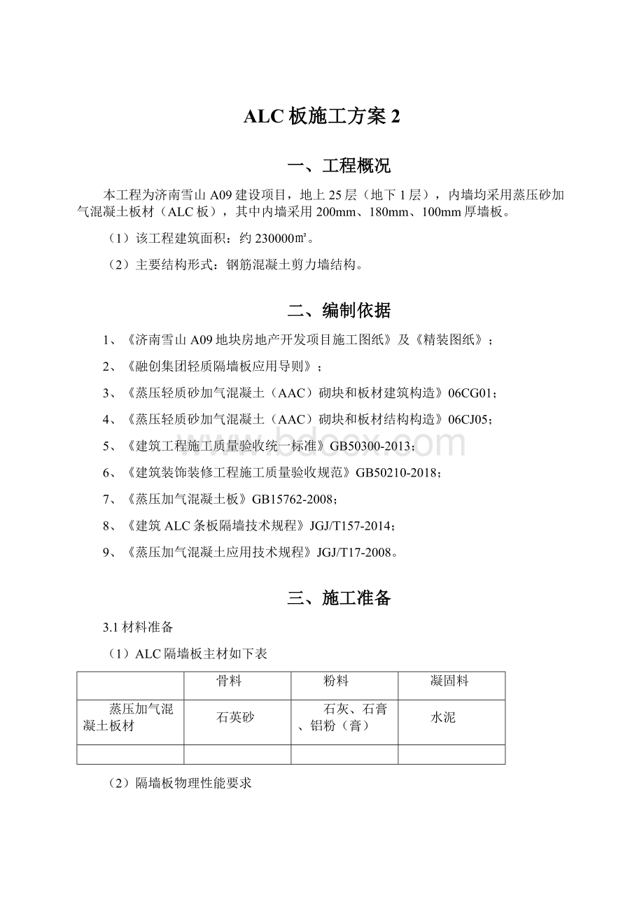 ALC板施工方案 2.docx_第1页