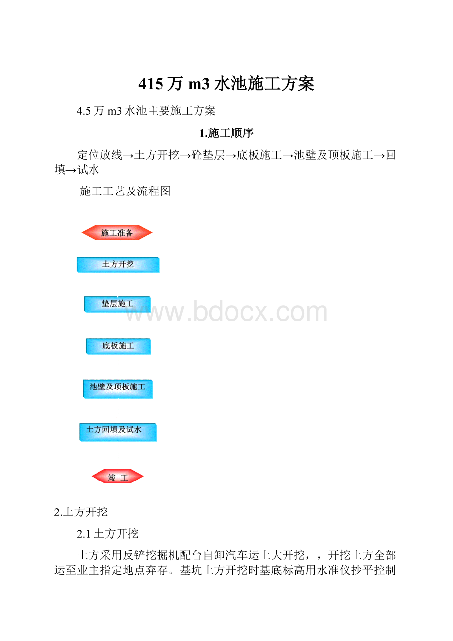 415万m3水池施工方案.docx_第1页