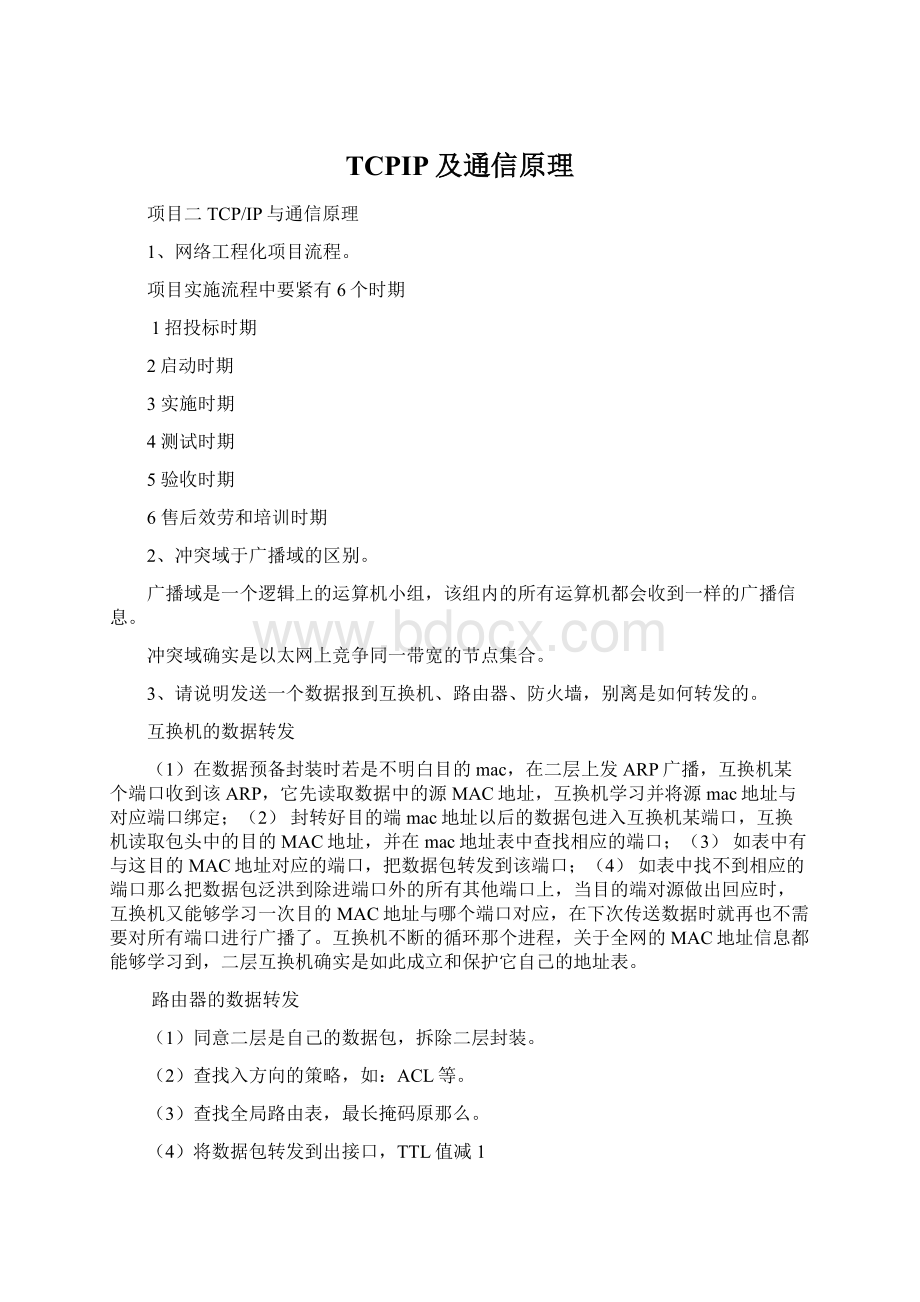 TCPIP及通信原理Word文件下载.docx