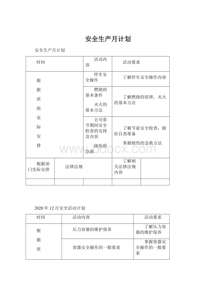 安全生产月计划Word文件下载.docx