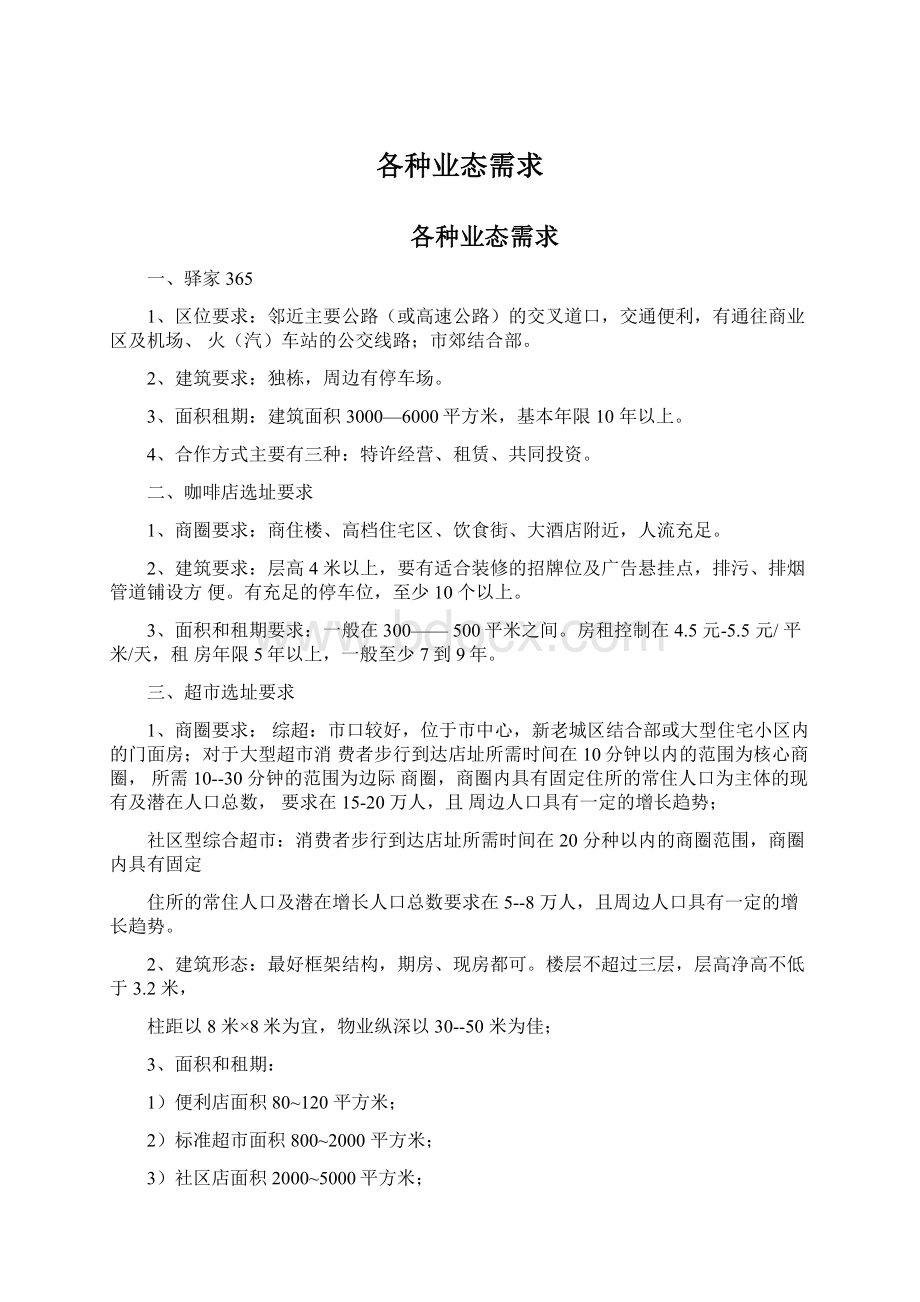 各种业态需求文档格式.docx_第1页