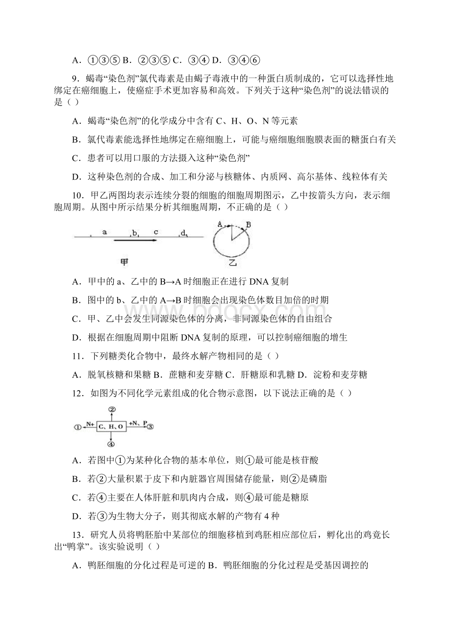 高一上学期期末考试生物理试题 含答案.docx_第3页