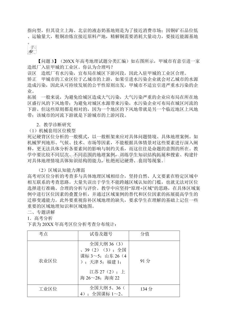 区位因素分析错误辨析与试题研究.docx_第2页