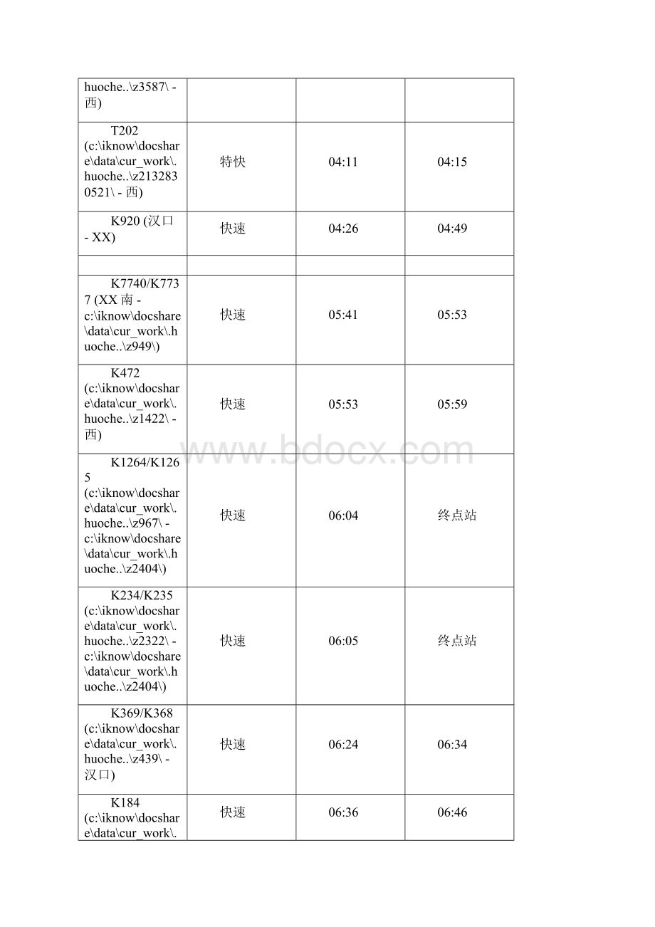 石家庄火车时刻表文档格式.docx_第3页