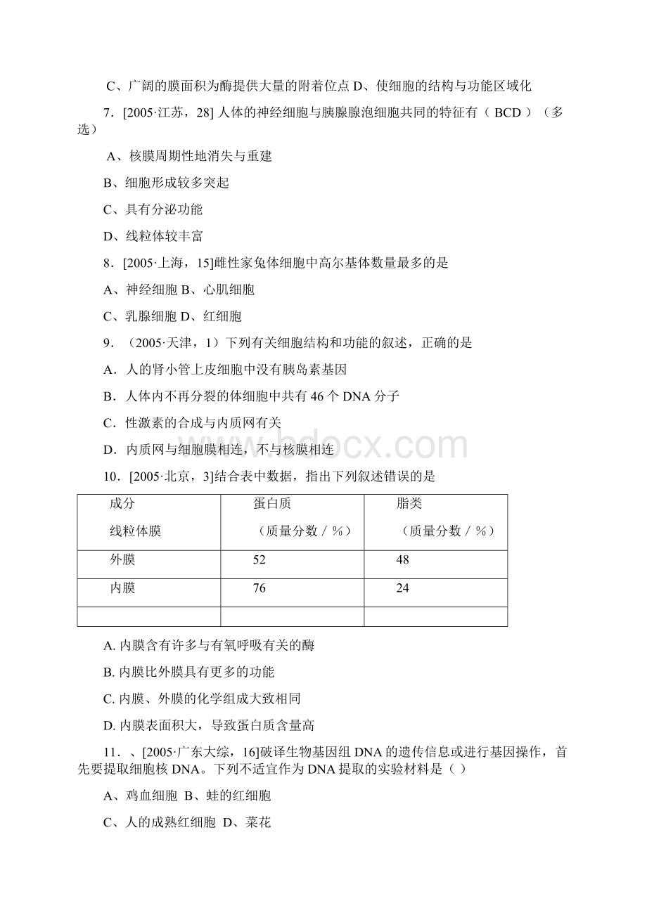 高考生物细胞的结构和功能复习教学案.docx_第3页