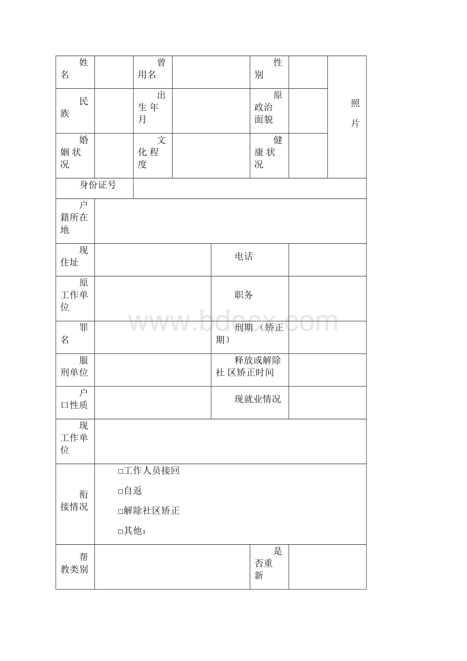 刑满释放解除矫正人员安置帮教档案.docx_第2页