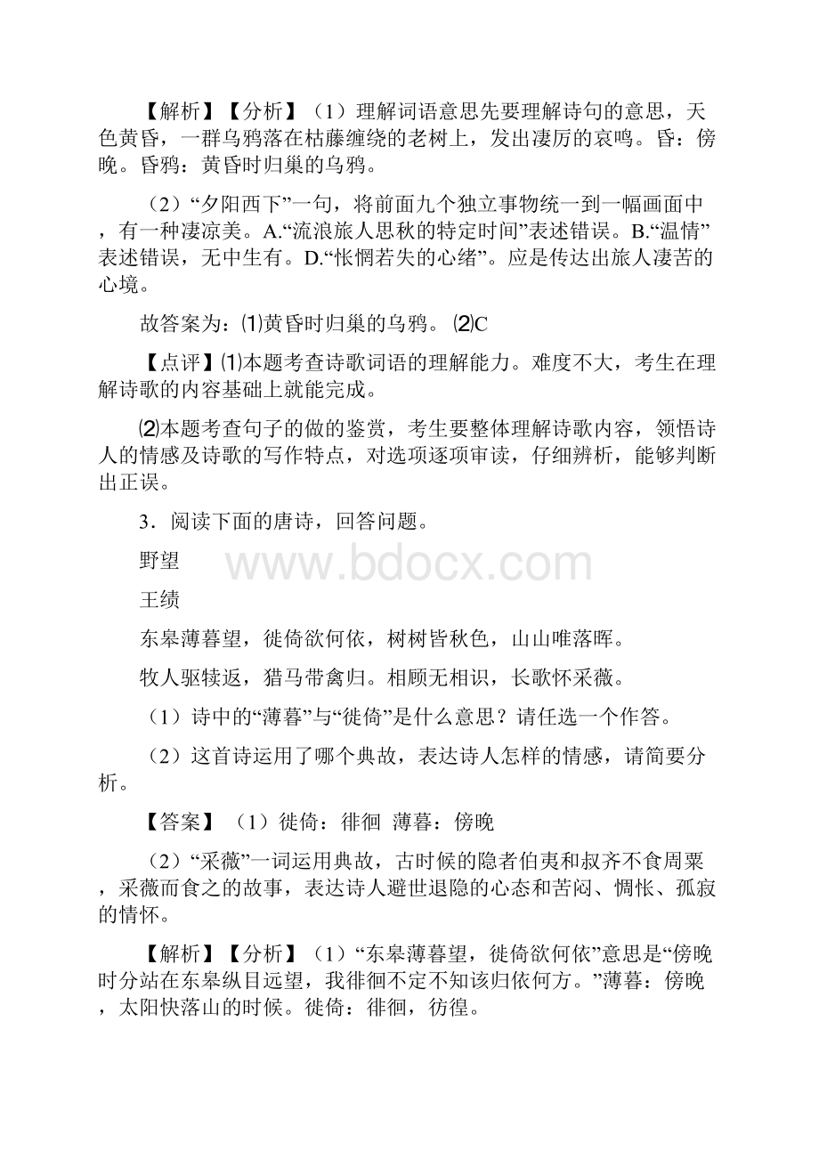 部编初中中考 语文诗歌鉴赏+文言文阅读题Word下载.docx_第3页