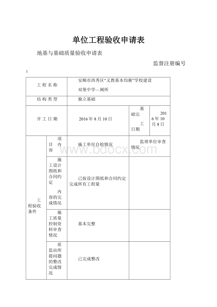 单位工程验收申请表.docx