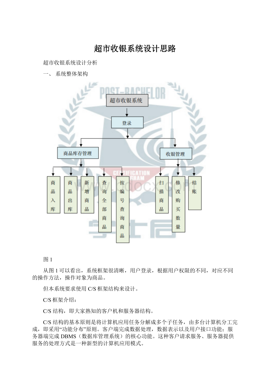 超市收银系统设计思路Word下载.docx