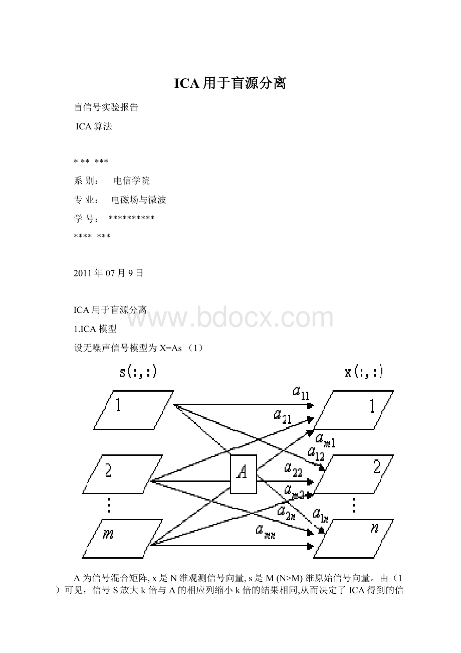 ICA用于盲源分离Word文件下载.docx