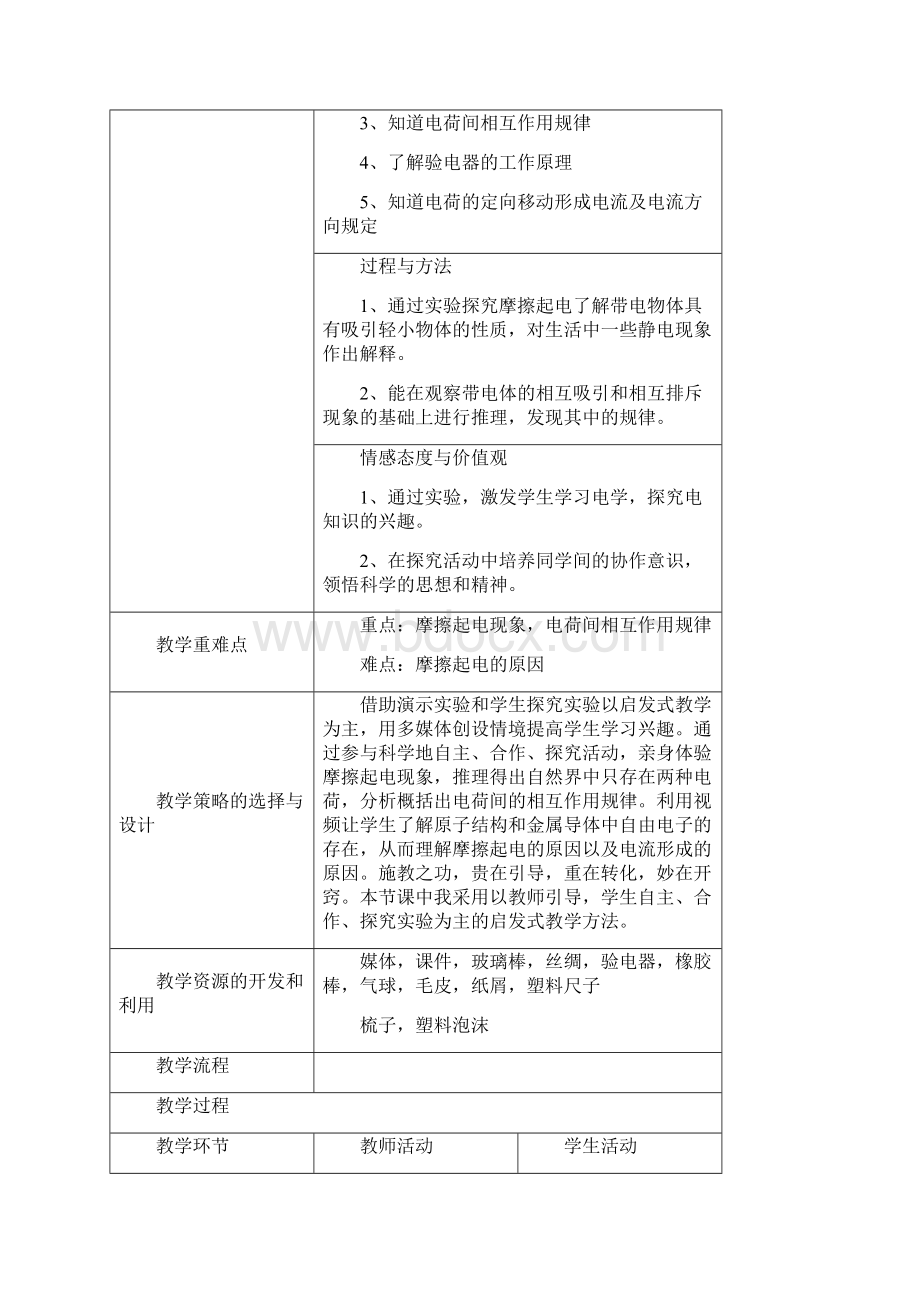 初中物理《电现象》教学设计Word文档下载推荐.docx_第2页