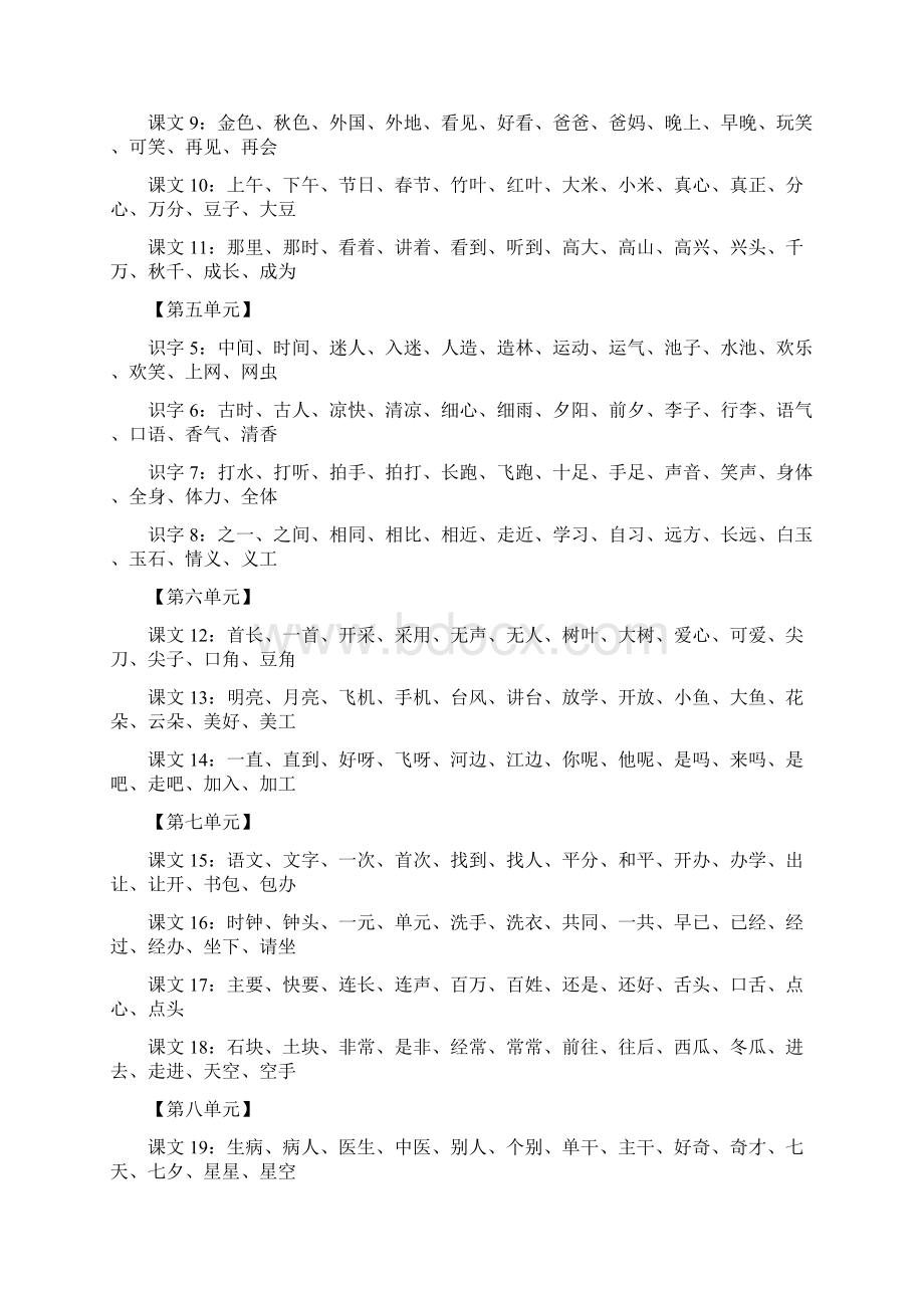 部编版语文一年级下册听写的词语+期末重点课文默写.docx_第2页