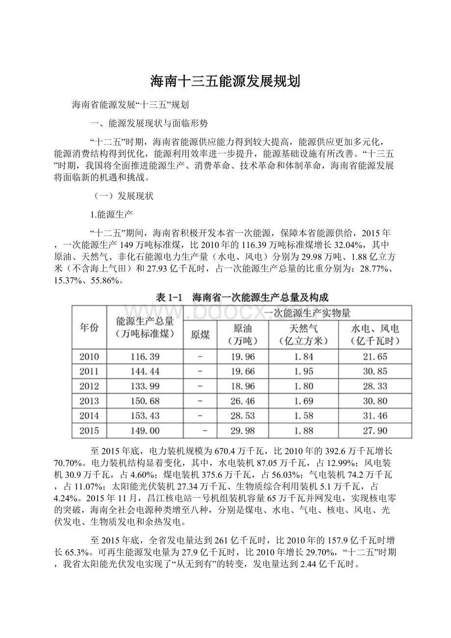 海南十三五能源发展规划.docx_第1页