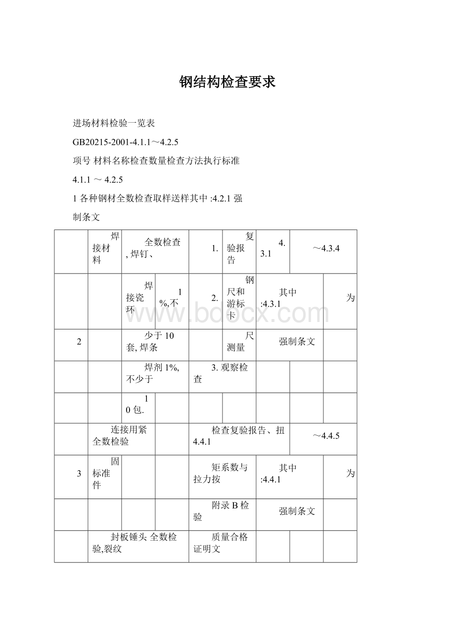 钢结构检查要求.docx