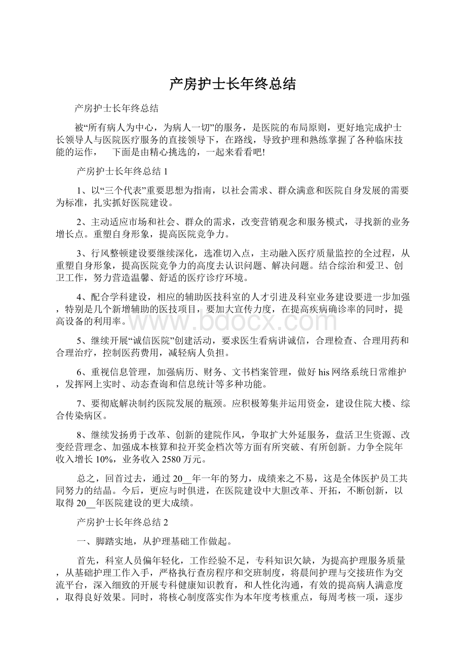 产房护士长年终总结.docx_第1页