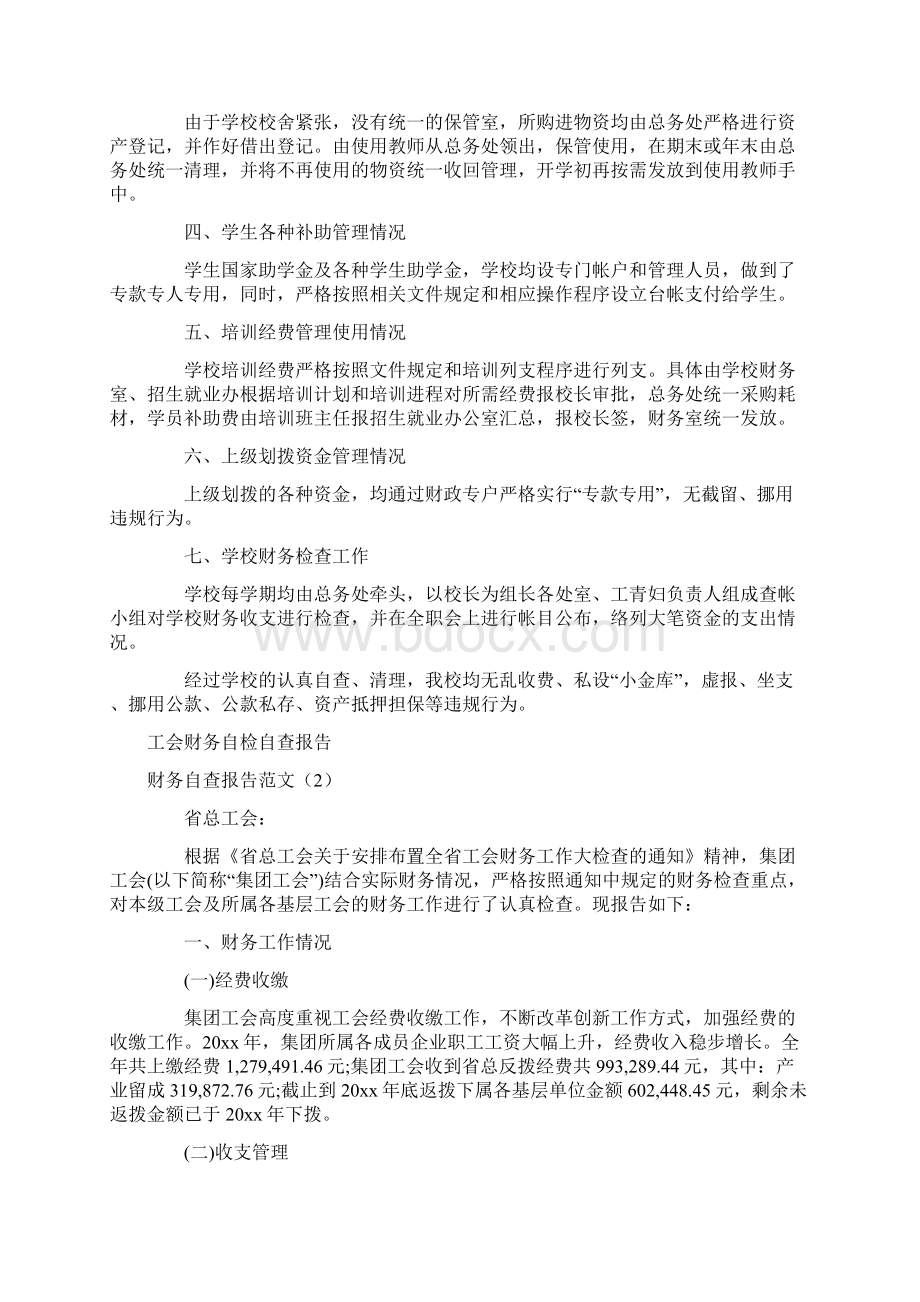 财务自查报告范文4篇.docx_第2页