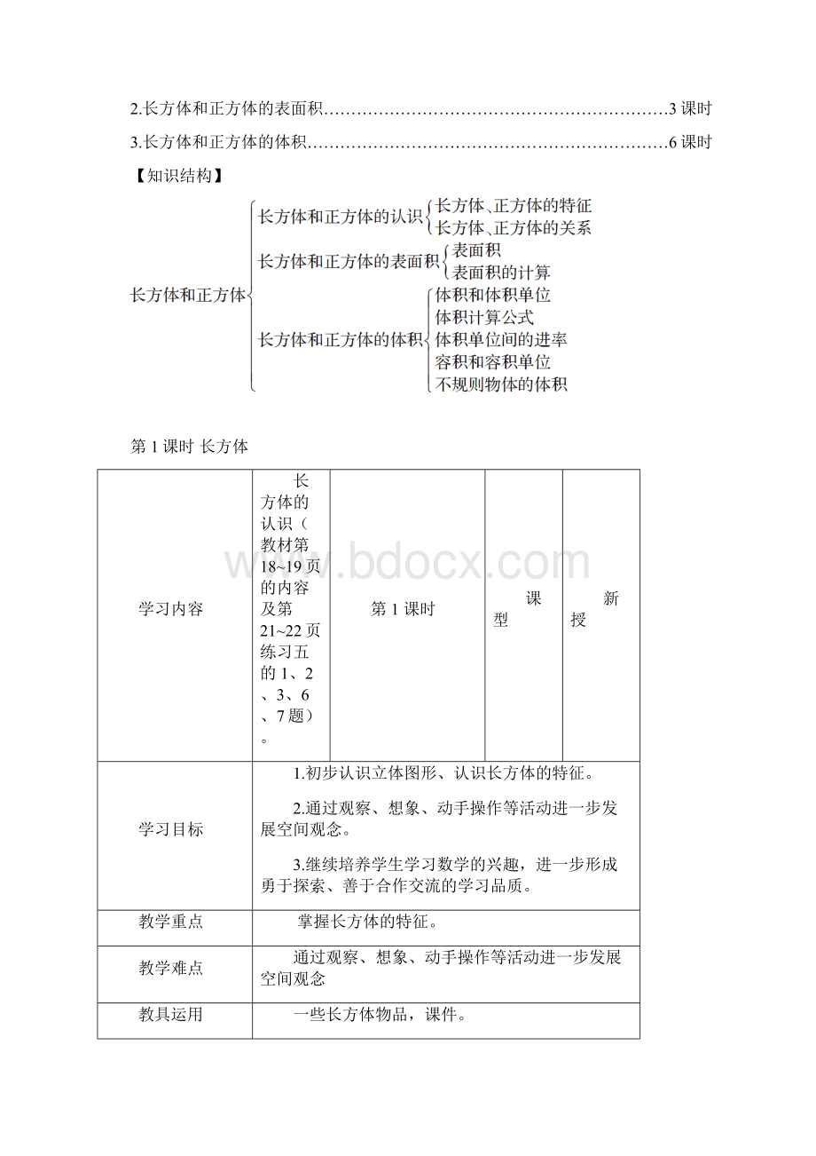 教案审定五年级数学下册第3单元《长方体和正方体》教学设计.docx_第2页