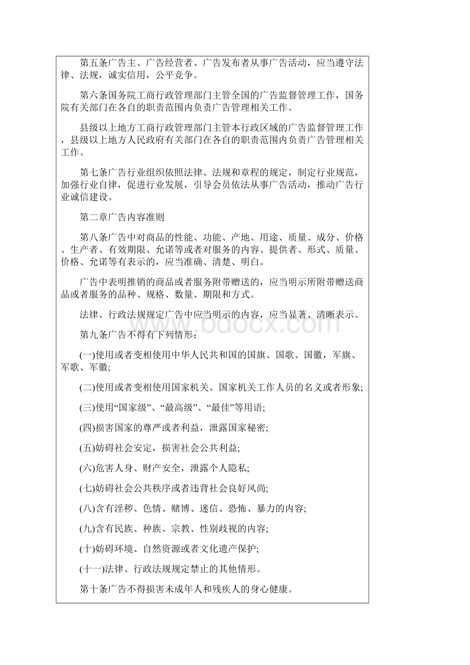 名师推荐最新广告法全文最新版本docxWord格式文档下载.docx_第2页