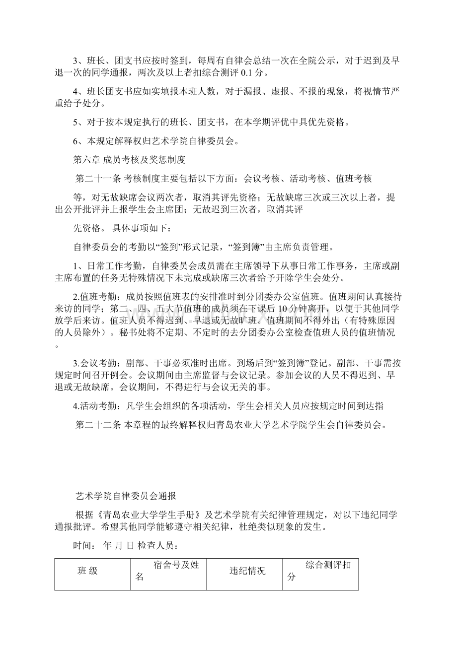 青岛农业大学艺术学院自律委员会章程.docx_第3页