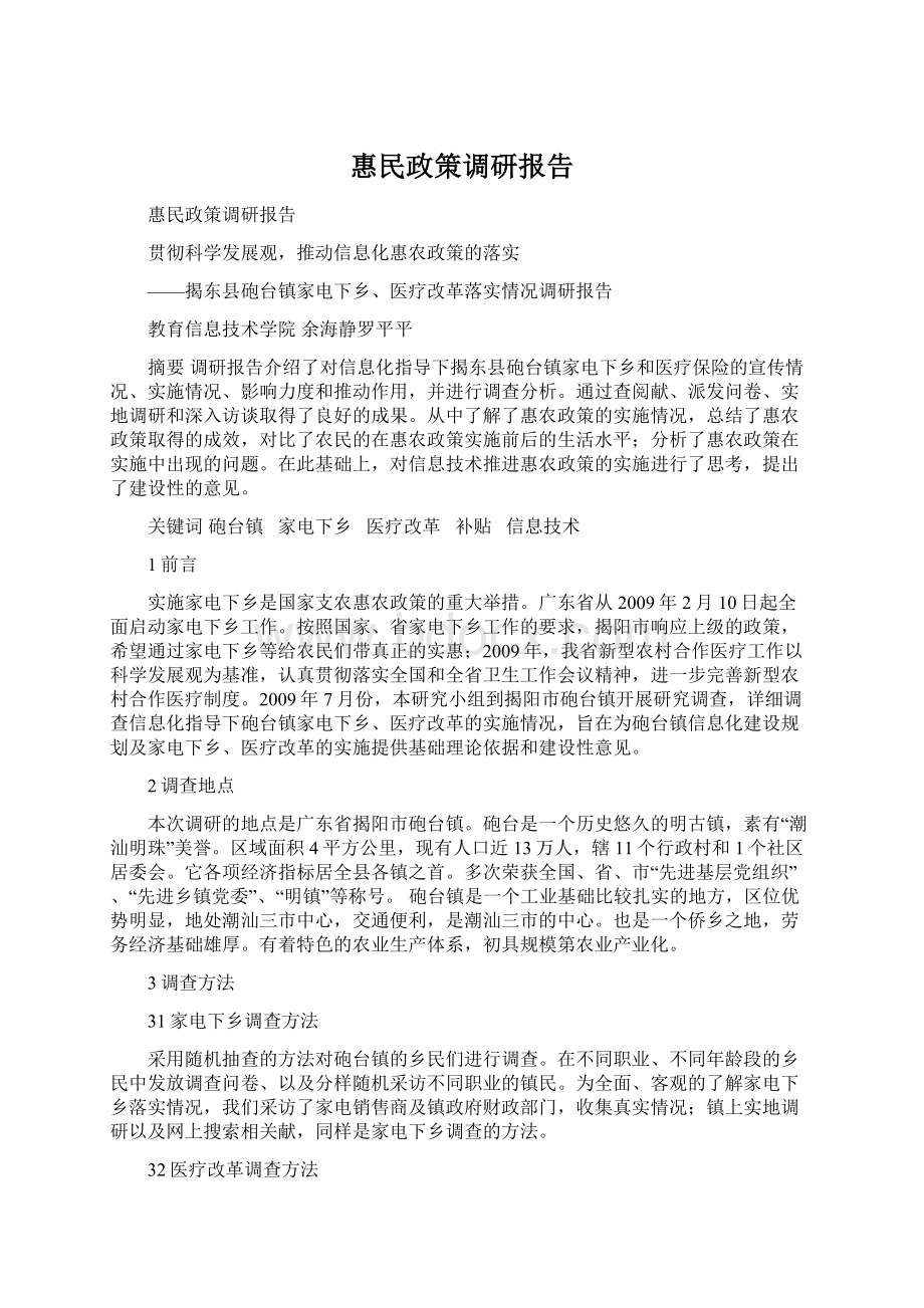 惠民政策调研报告.docx