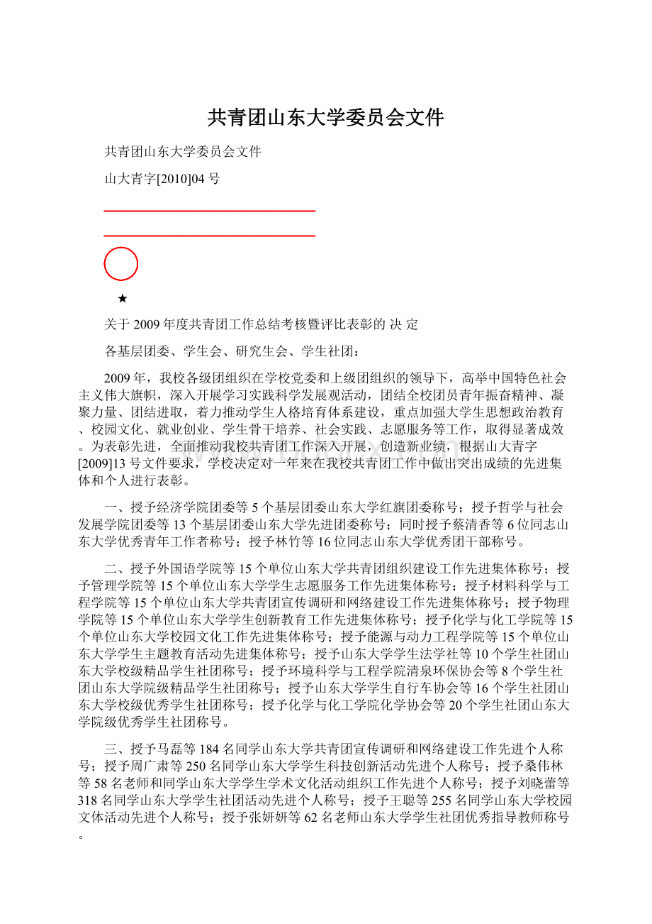 共青团山东大学委员会文件.docx