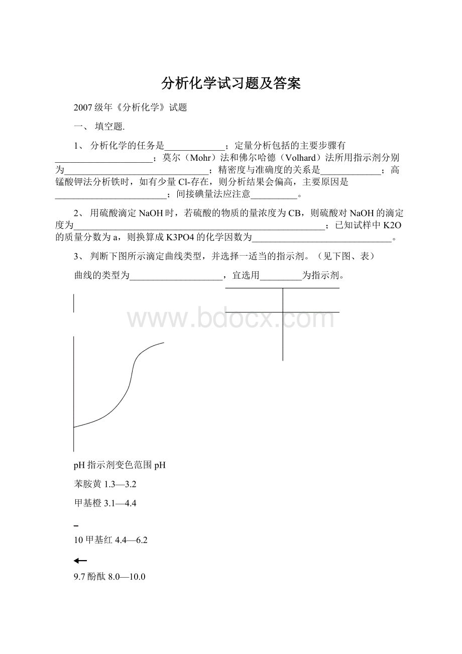 分析化学试习题及答案.docx