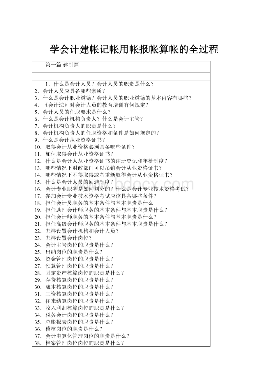 学会计建帐记帐用帐报帐算帐的全过程.docx